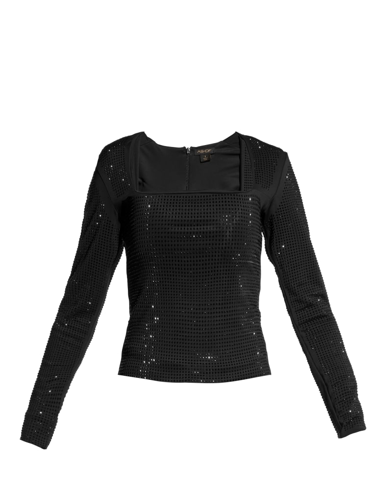 Front of a size XL Majesty LS Top in Black by AS by DF. | dia_product_style_image_id:319296
